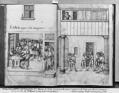 Silver mine of La Croix-aux-Mines, Lorraine, paying the companions by Heinrich Gross or Groff